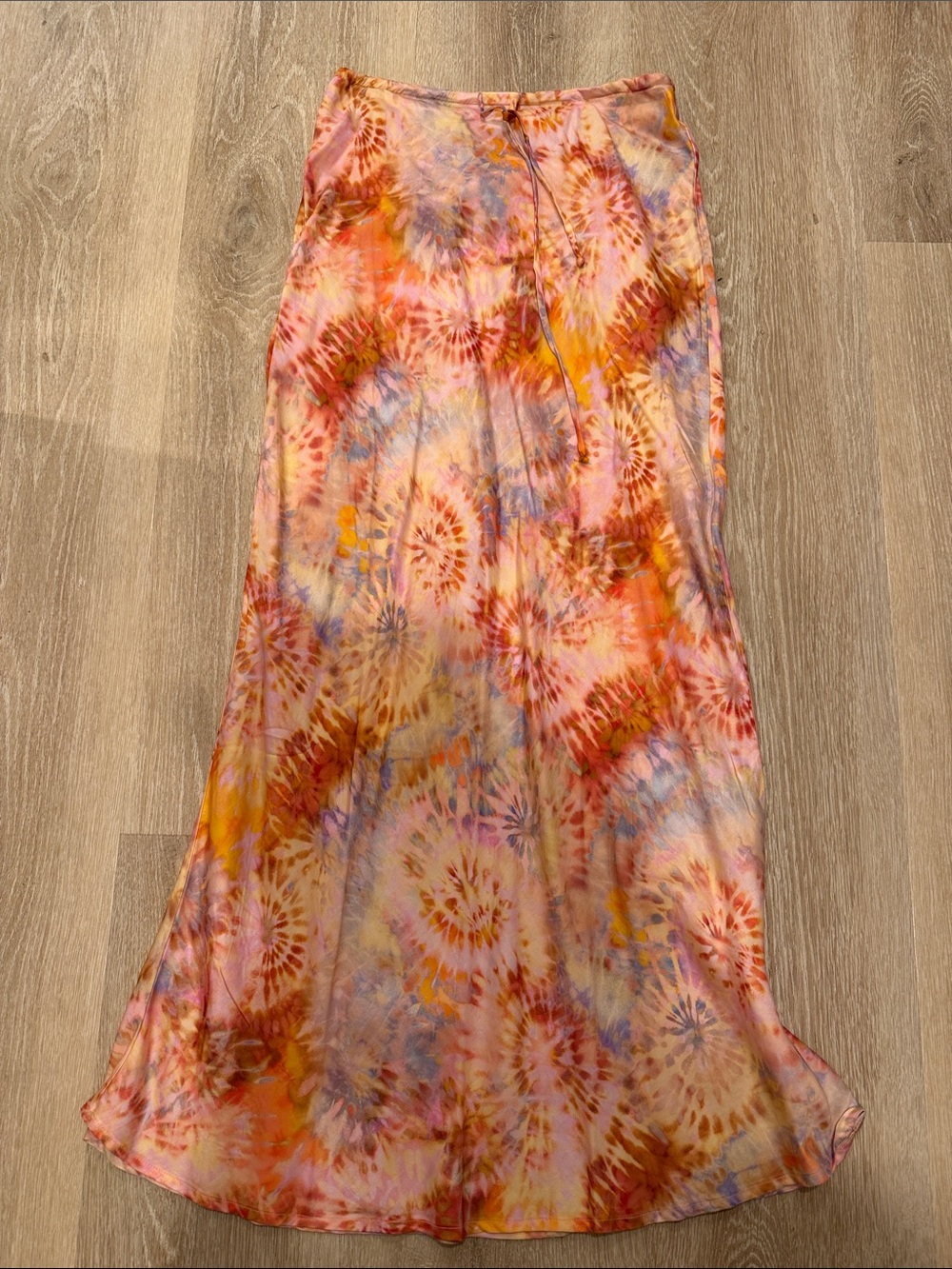 Marine Layer Tie-Dye Maxi Skirt in Pink, Orange & Lavender